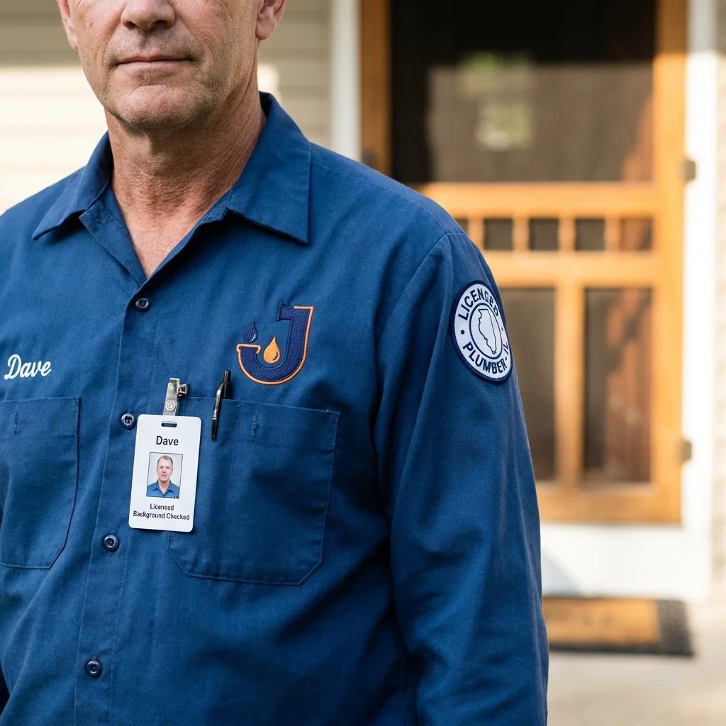 Licensed plumber showing ID badge in Port Ewen, NY