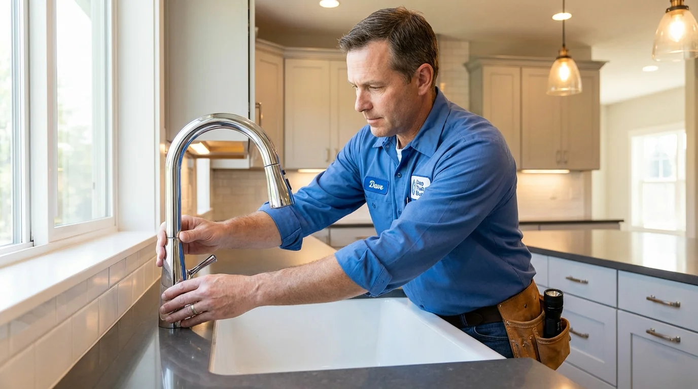 Kitchen faucet installation by Johns Plumbing LLC in Port Ewen