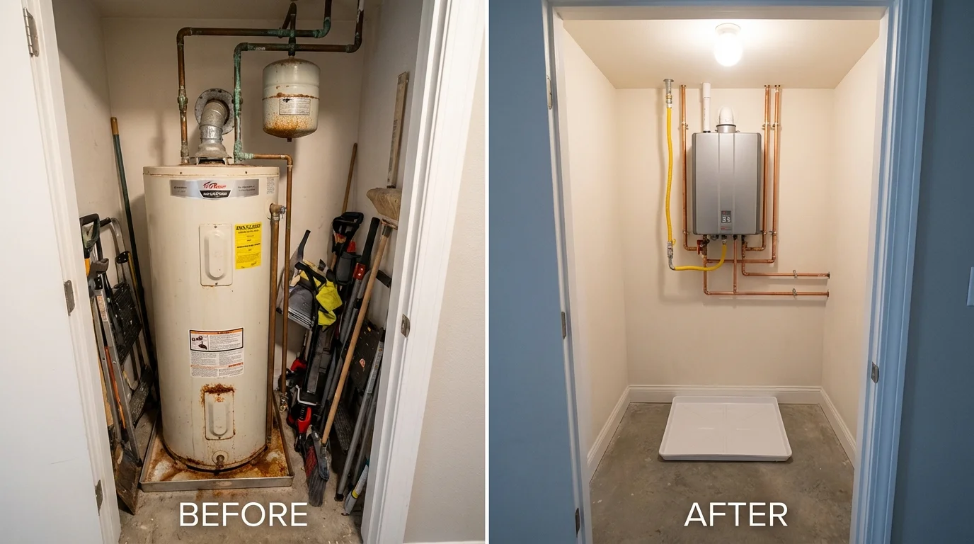 Tank water heater versus wall-mounted tankless unit comparison for Port Ewen, NY homeowners